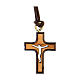 Olivewood cross with brown edges 2 cm s1