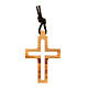 Cross pendant with cut-out centre, Assisi olivewood, 3x2 cm s1