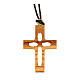 Rope necklace with 3x2 cm cut-out olivewood cross s3
