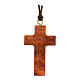 Croix bois d'Assise avec Jésus en relief 4x2 cm s1