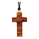 Croix bois d'Assise avec Jésus en relief 4x2 cm s2