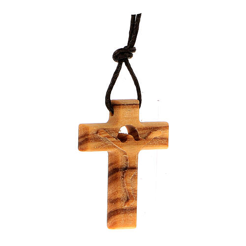 Olive Wood Cross Pendant - Latin Cross | Mimosura Jewellery for Kids
