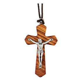 Kreuz aus Olivenbaumholz mit Christuskőrper, 4 cm