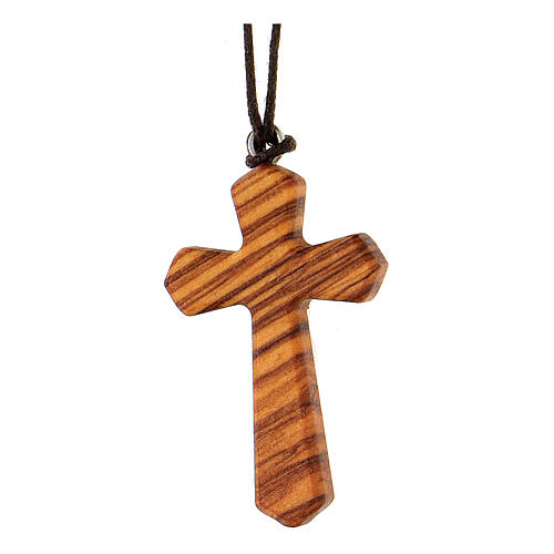 Croce legno olivo corpo Cristo 4 cm 3