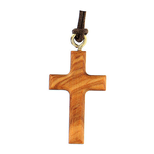 Kreuz mit Fisch aus Olivenbaumholz 2