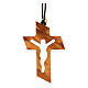 Cross pendant in wood from Assisi with outline body of Christ s1