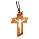 Cross pendant in wood from Assisi with outline body of Christ s3