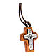 Mini pope cross in wood from Assisi 2x2 cm s2