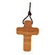 Croix avec bords et Jésus en relief bois olivier 4 cm s3