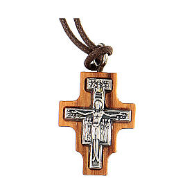 Kreuz von Sankt Damian aus Olivenbaumholz, 2 cm