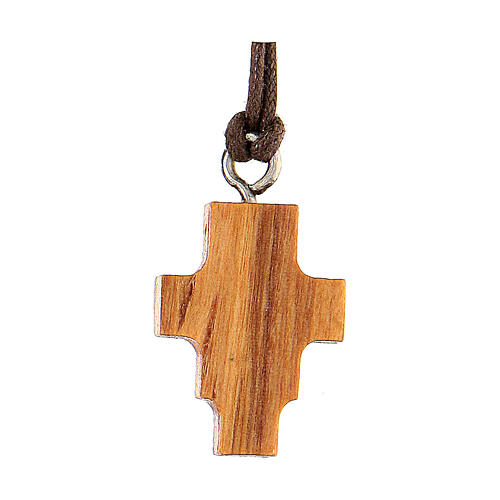 Kreuz von Sankt Damian aus Olivenbaumholz, 2 cm 2