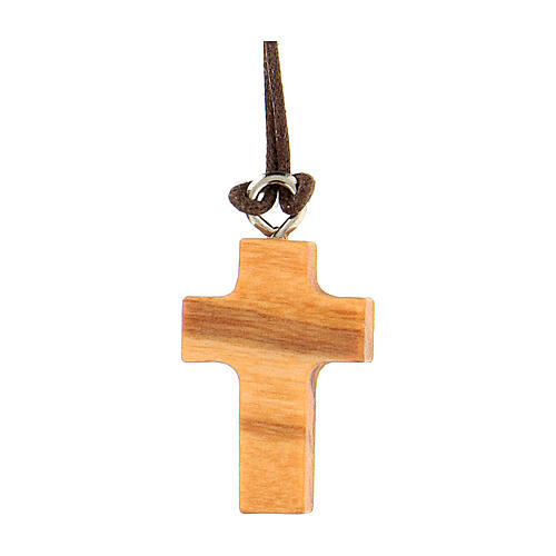 Mini Kreuz von Sankt Benedikt aus Olivenbaumholz 2