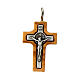 Mini Kreuz von Sankt Benedikt aus Olivenbaumholz s1