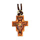 Pendentif croix Saint Damien bois olivier et résine 2 cm s1