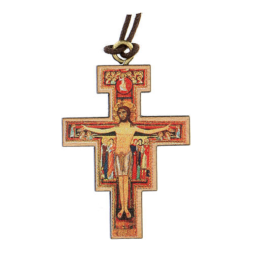 Pendentif croix Saint Damien avec impression 1