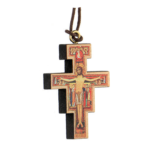 Pendentif croix Saint Damien avec impression 2