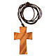 Assisi olivewood cross with Eucharist 5x3 cm s3