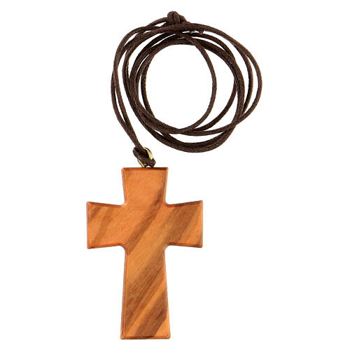 Croix évasée bois d'Assise avec Eucharistie 5x3 cm 3
