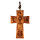 Croix évasée bois d'Assise avec Eucharistie 5x3 cm s1