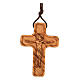 Kreuz aus Olivenbaumholz mit reliefartigem Christus, 5 x 3 cm s1