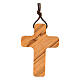 Kreuz aus Olivenbaumholz mit reliefartigem Christus, 5 x 3 cm s3