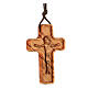 Cross with relief Christ in olive wood 5x3 cm s2