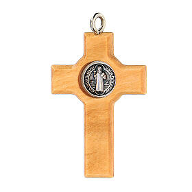 Kreuz von Sankt Benedikt aus Assisi-Olivenbaumholz, 4 x 3 cm