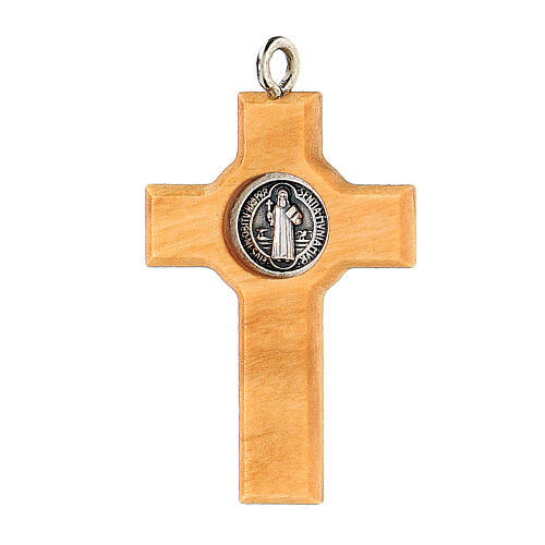 Kreuz von Sankt Benedikt aus Assisi-Olivenbaumholz, 4 x 3 cm 2