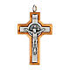 Kreuz von Sankt Benedikt aus Assisi-Olivenbaumholz, 4 x 3 cm s1