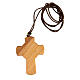 Assisi olivewood rounded cross with Eucharist 5x4 cm s3
