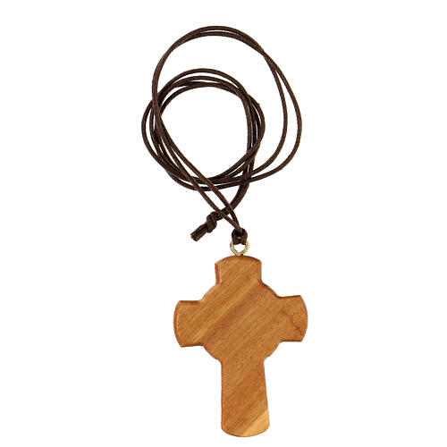 Cross of Bethlehem with dove, Assisi olivewood 3