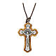 Saint Benedict cross pendant in olive wood s1