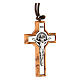 Assisi olivewood cross of Saint Benedict 5 cm s2