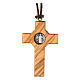 Olive wood cross of Assisi St. Benedict 5 cm s3