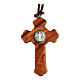 Olivewood pendant of Saint Benedict's cross 5 cm s2