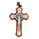 Colgante cruz San Benito madera olivo 5 cm s1