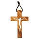 Pingente cruz perfurada madeira de oliveira de Assis 7x5 cm s1