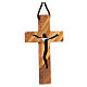 Pingente cruz perfurada madeira de oliveira de Assis 7x5 cm s2