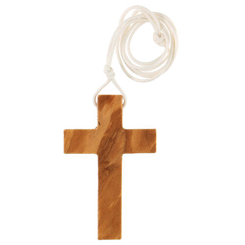 Olivewood cross with ear and grape 8x5 cm 3