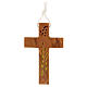 Cross pendant wheat and grape bunch in olive wood 8x5 cm s1