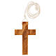 Cross pendant wheat and grape bunch in olive wood 8x5 cm s3