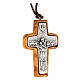 Cross pendant Good Shepherd 5x3 cm in olive wood s2