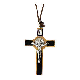 Petite croix Saint Benoît bois olivier 4 cm