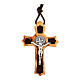 Small cross St. Benedict in olive wood 4 cm s1