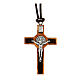 Olivewood cross of Saint Benedict 4x2 cm s1