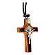 Olivewood cross of Saint Benedict 4x2 cm s2