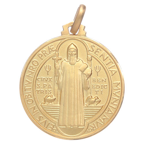 Saint Benedict 18K gold medal 1