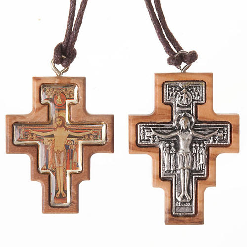 Krzyż świętego Damiana drewno drewno oliwkowe 1