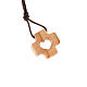 Greek cross pendant in olive wood and heart s1