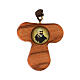 Tau pendant in olive wood with Padre Pio s1